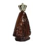 Porta Água Benta Nossa Senhora Aparecida em Vidro Ambar Coroa Dourada - 13 cm