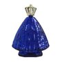 Porta Água Benta Nossa Senhora Aparecida em Vidro Azul Coroa Dourada - 13 cm