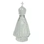 Porta Água Benta Nossa Senhora Aparecida em Vidro Transparente com Coroa - 11 cm