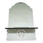Porta Biblia MDF Branco com Medalha e Oração de São Bento -  33 cm x 20 cm