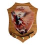 Porta Chave Escudo de São Miguel Arcanjo em MDF - 16 cm X 12 cm 