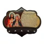 Porta Chaves do Sagrado Coração de Jesus e Imaculado Coração de Maria em MDF Resinado 16 cm