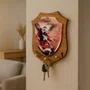 Porta Chaves Escudo de São Miguel Arcanjo em MDF - 16 cm X 12 cm 