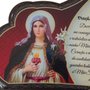 Porta Chaves Imaculado Coração de Maria em MDF Resinado 16 cm