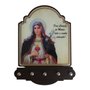 Porta Chaves Imaculado Coração de Maria Modelo Provençal em MDF Resinado 21 cm