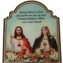 Porta Chaves Sagrado Coração de Jesus e Imaculado Coração de Maria Modelo Provençal em MDF Resinado 21cm