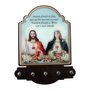 Porta Chaves Sagrado Coração de Jesus e Imaculado Coração de Maria Modelo Provençal em MDF Resinado 21cm