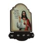 Porta Chaves Sagrado Coração de Jesus Modelo Provençal MDF Resinado - 21 cm x 16 cm