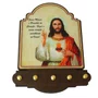 Porta Chaves Sagrado Coração de Jesus Modelo Provençal MDF Resinado - 21 cm x 16 cm