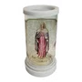 Porta Vela de Vidro Base em Mármore de Nossa Senhora das Lágrimas - 18 cm