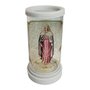 Porta Vela de Vidro Base em Mármore de Nossa Senhora das Lágrimas - 18 cm