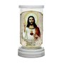 Porta Vela em Vidro e Mármore Sagrado Coração de Jesus 18cm