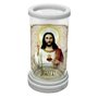 Porta Vela em Vidro e Mármore Sagrado Coração de Jesus 18cm