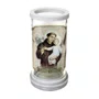 Porta Vela em Vidro e Mármore Santo Antônio - 18cm