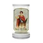Porta Vela em Vidro e Mármore Santo Expedito - 18cm