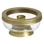 Porta Vela Vidro Duplo Vela Palito e Rechô Dourado - 4,5 Cm