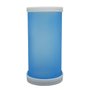 Porta Vela Vidro Jateado Azul Base Mármore