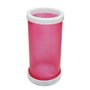 Porta Vela Vidro Vermelho Jateado Base Mármore