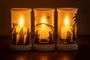 Porta Velas Cenário Nascimento Menino Jesus - 18 cm