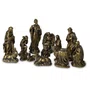 Presépio 14 Peças de Mármore com Pintura em Bronze Medidas Diversas
