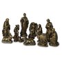 Presépio 14 Peças de Mármore com Pintura em Bronze Medidas Diversas