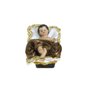 Presépio de Resina com Roupa Tecido Dourado e Marrom 11 Peças - 20 cm