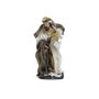 Presépio de Resina com Roupa Tecido Dourado e Marrom 11 Peças - 20 cm