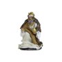 Presépio de Resina com Roupa Tecido Dourado e Marrom 11 Peças - 20 cm