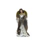 Presépio de Resina com Roupa Tecido Dourado e Marrom 11 Peças - 20 cm