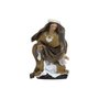 Presépio de Resina com Roupa Tecido Dourado e Marrom 11 Peças - 20 cm