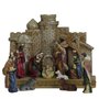 Presépio de Resina Importada 11 Peças Candelabro 3 Velas - 18 cm