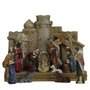 Presépio de Resina Importada 11 Peças Candelabro 3 Velas - 18 cm