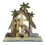 Presépio de Resina Importada Sagrada Família com Burro e Vaca - 16 cm