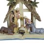 Presépio de Resina Importada Sagrada Família com Burro e Vaca - 16 cm