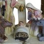 Presépio de Resina Importada Sagrada Família com Burro e Vaca - 16 cm