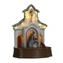 Presépio de Resina Importada Sagrada Família Giratório com Música e Luz - 25 cm