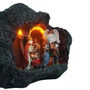 Presépio de Resina Nacional Gruta Marrom com iluminação Laranja 10 peças 21cm x 36cm