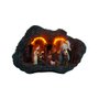 Presépio de Resina Nacional Gruta Marrom com iluminação Laranja 10 peças 21cm x 36cm