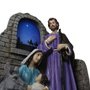Presépio de Resina Nacional Sagrada Família com Animal Cenário - 49 cm x 49 cm x 20 cm
