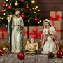 Presépio Importado de Resina Sagrada Família Mix 3 Peças - 45 cm