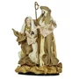Presépio Importado de Resina Tecido Branco Dourado - 30 cm