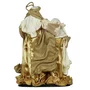 Presépio Importado de Resina Tecido Branco Dourado - 30 cm