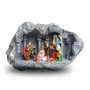Presépio na Gruta Cinza 10 Figuras de Resina Nacional - 21 cm x 35 cm