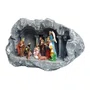 Presépio na Gruta Cinza 10 Figuras de Resina Nacional - 21 cm x 35 cm