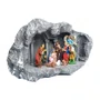 Presépio na Gruta Cinza 10 Figuras de Resina Nacional - 21 cm x 35 cm
