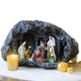 Presépio na Gruta Cinza 10 Figuras de Resina Nacional - 21 cm x 35 cm