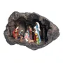 Presépio na Gruta Marrom 10 Figuras de Resina Nacional - 21 cm x 35 cm