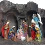 Presépio na Gruta Marrom 10 Figuras de Resina Nacional - 21 cm x 35 cm