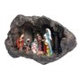 Presépio na Gruta Marrom 10 Figuras de Resina Nacional - 21 cm x 35 cm