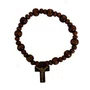 Pulseira Cristo Madeira Marrom - 8 Mm
